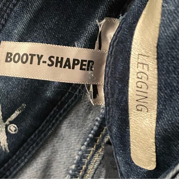 Seven7 Booty Shaper medium wash mid rise Denim leggings casual pants size 6 b7 - Picture 3 of 6